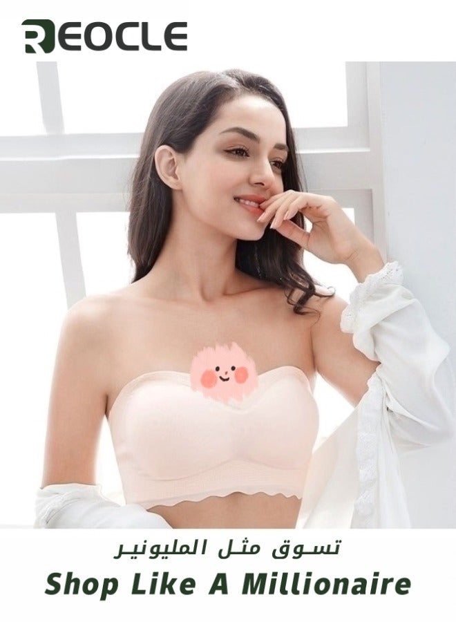 REOCLE Women's Push Up Strapless Bra Thick Padded Convertible Multiway Bras Beauty Back Smoothing Strapless Bra - Image 5