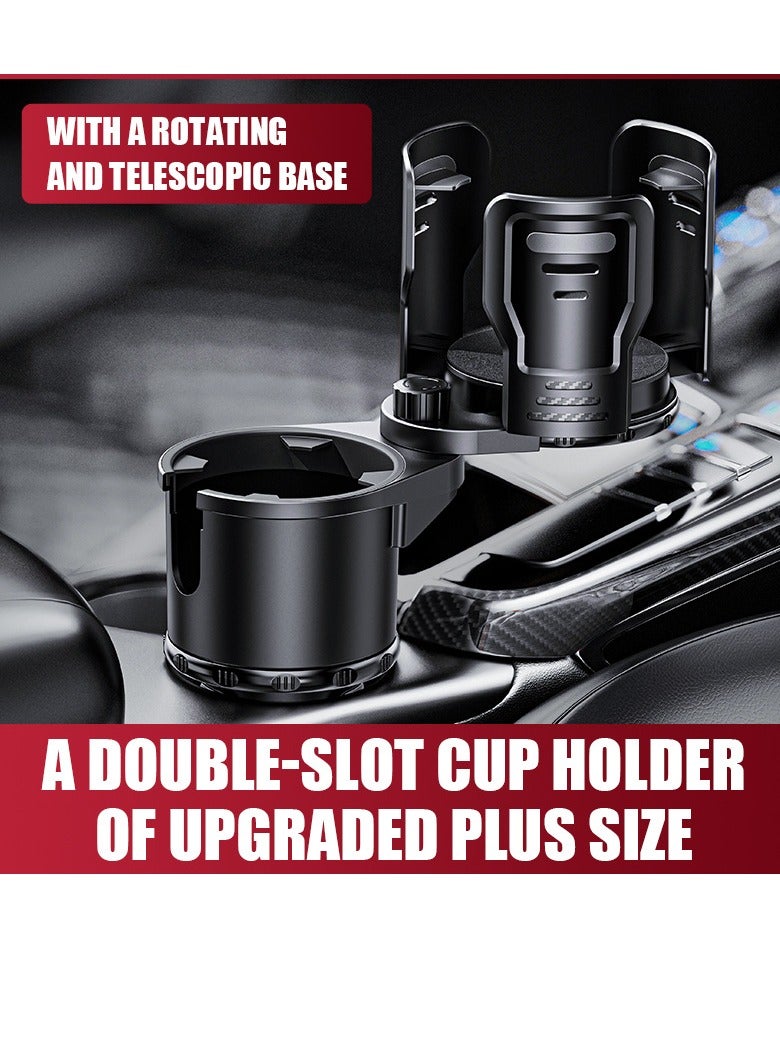 ET-LIFE Car Cup Holder Expander,2 in 1 Expandable Cup Holder for Car with Locking Function and 360° Rotating - Image 2