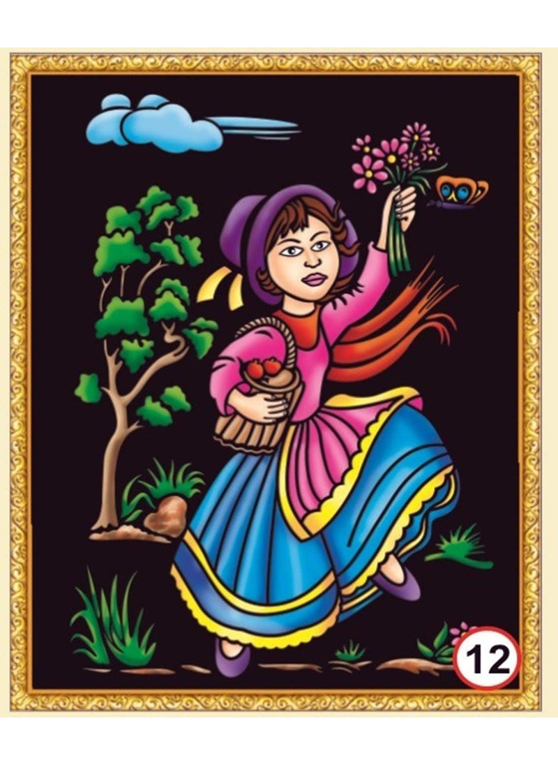 Rainbow Rainbow DIY - Emboss Painting Kit, Doll, Medium(13x19 inch), Design No. 12  - Image 1