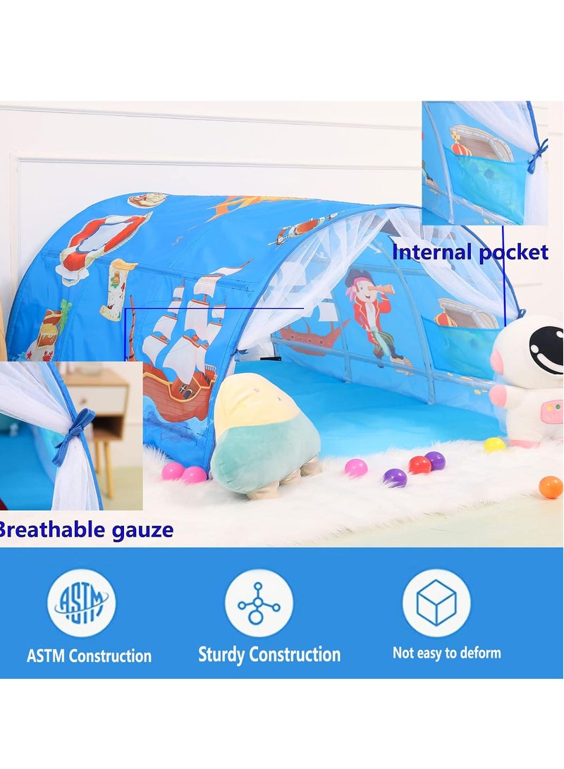 McDou Bed Tents for Kids Portable Play Tent Game House for Boys Girls Breathable Cottage DIY Inner Pocket Sleeping Tent Toddlers Playhouse with Double Net Curtain & Carry Bag  - Image 4