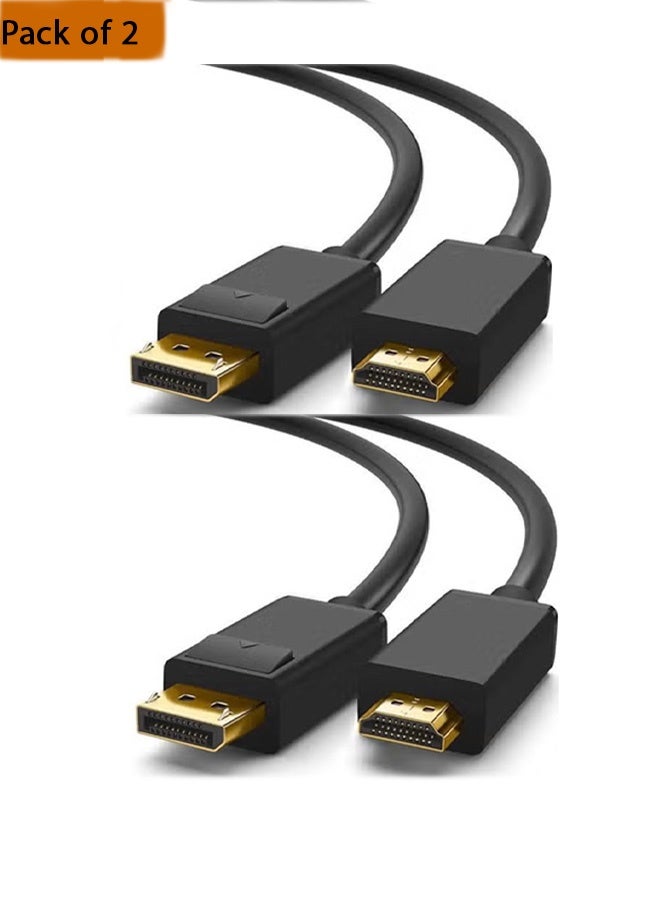 تايمي مجموعه من 2 كابل  4K  الي كابل DP  ذكر إلى ذكر يدعم بطاقة الرسومات والكمبيوتر الشخصي والتلفزيون يدعم الصوت ونظام الواقع الافتراضي - Image 1