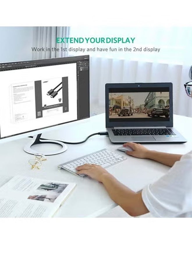 تايمي مجموعه من 2 كابل  4K  الي كابل DP  ذكر إلى ذكر يدعم بطاقة الرسومات والكمبيوتر الشخصي والتلفزيون يدعم الصوت ونظام الواقع الافتراضي - Image 2