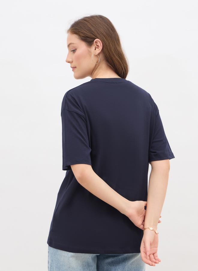 Styli Slogan Print Regular Fit T-Shirt - Image 5