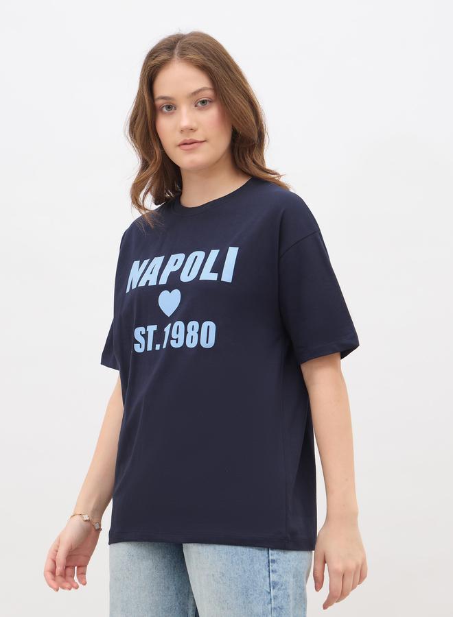 Styli Slogan Print Regular Fit T-Shirt - Image 3