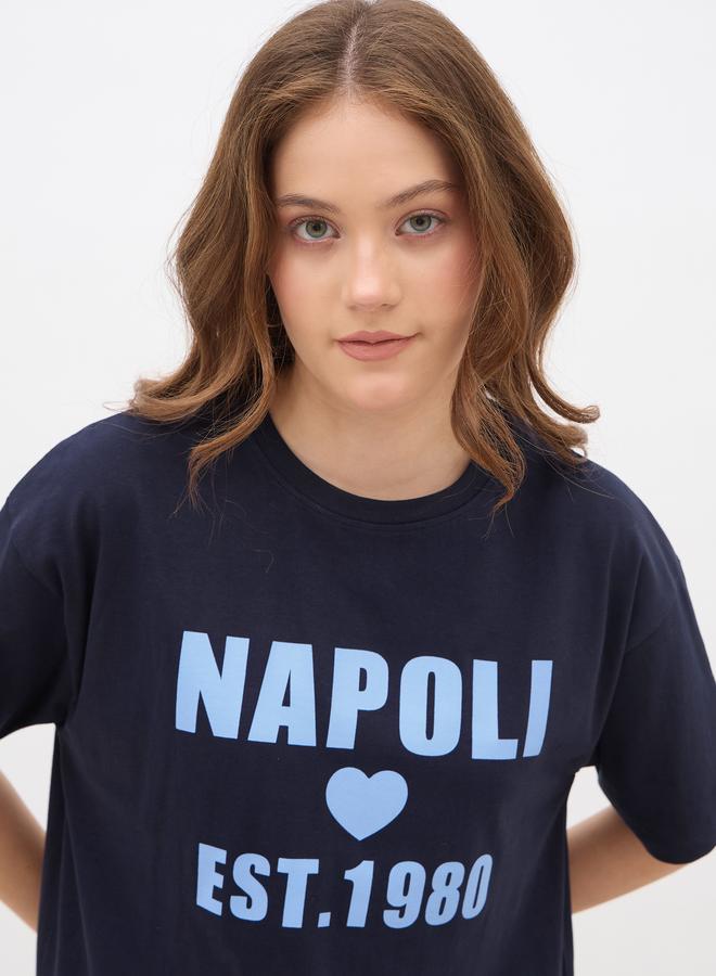 Styli Slogan Print Regular Fit T-Shirt - Image 4