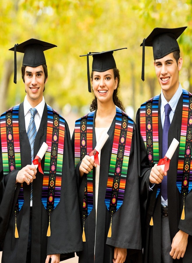 ويحبتي مجموعة من 4 قطع من أوشحة التخرج المكسيكية لعام 2025، وشاح سيرابي مكسيكي للأطفال بطول 70 بوصة مع شرابة، أوشحة صفية مكسيكية لحفل يوم التخرج - Image 5