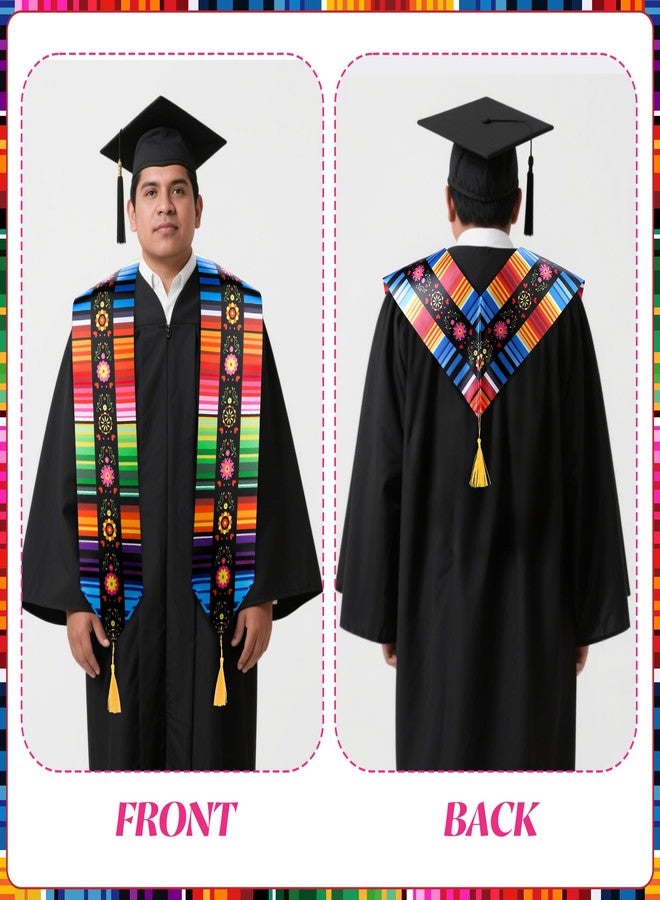 ويحبتي مجموعة من 4 قطع من أوشحة التخرج المكسيكية لعام 2025، وشاح سيرابي مكسيكي للأطفال بطول 70 بوصة مع شرابة، أوشحة صفية مكسيكية لحفل يوم التخرج - Image 4