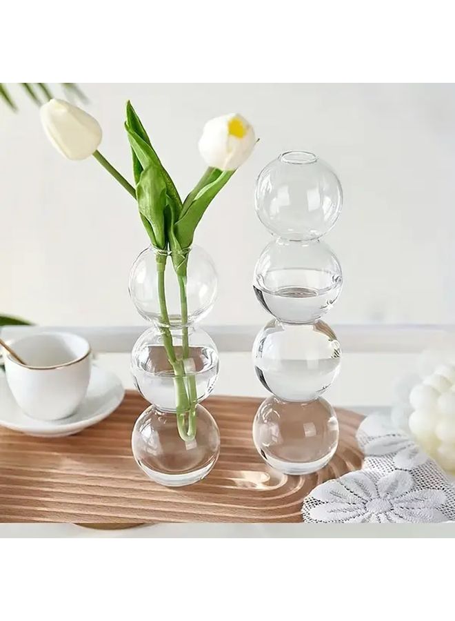 1pc 2pcs Transparent Bubble Glass Vase Hydroponic Plant Flower Display Artistic Decor Living Room Tabletop Decoration - Image 5