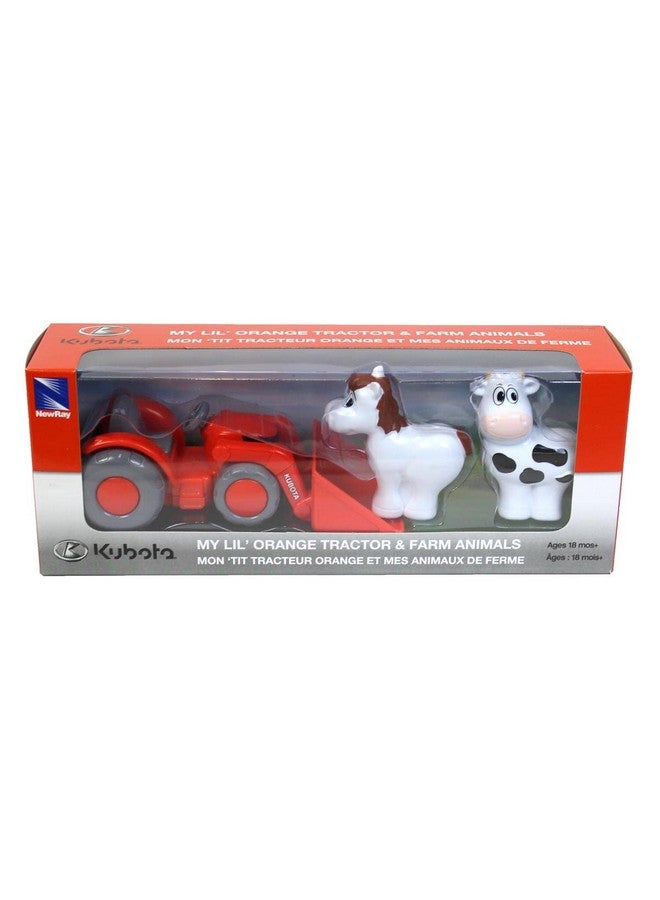 NewRay Kubota Lil’ Orange Farm Tractor & Animals Playset - Image 2
