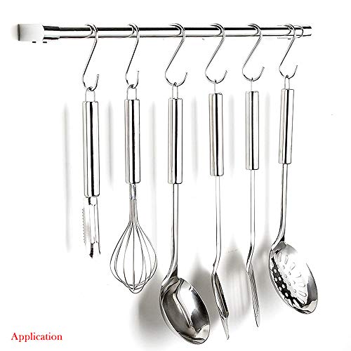 YourGift 15 Pack Flat S Hooks Stainless Steel 3.5 inches S Shaped Hanging Hooks for Kitchen, Bathroom, Bedroom and Office (Large) - Image 3
