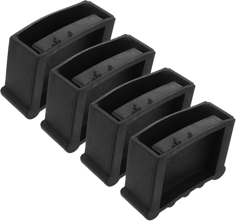 Black Rubber Non Slip Ladder Feet Covers 4 Piece Set Anti Skid Pads for Home Outdoor Use - Image 2
