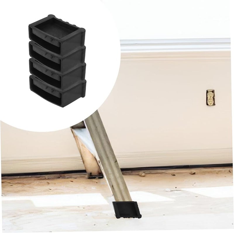 Black Rubber Non Slip Ladder Feet Covers 4 Piece Set Anti Skid Pads for Home Outdoor Use - Image 3