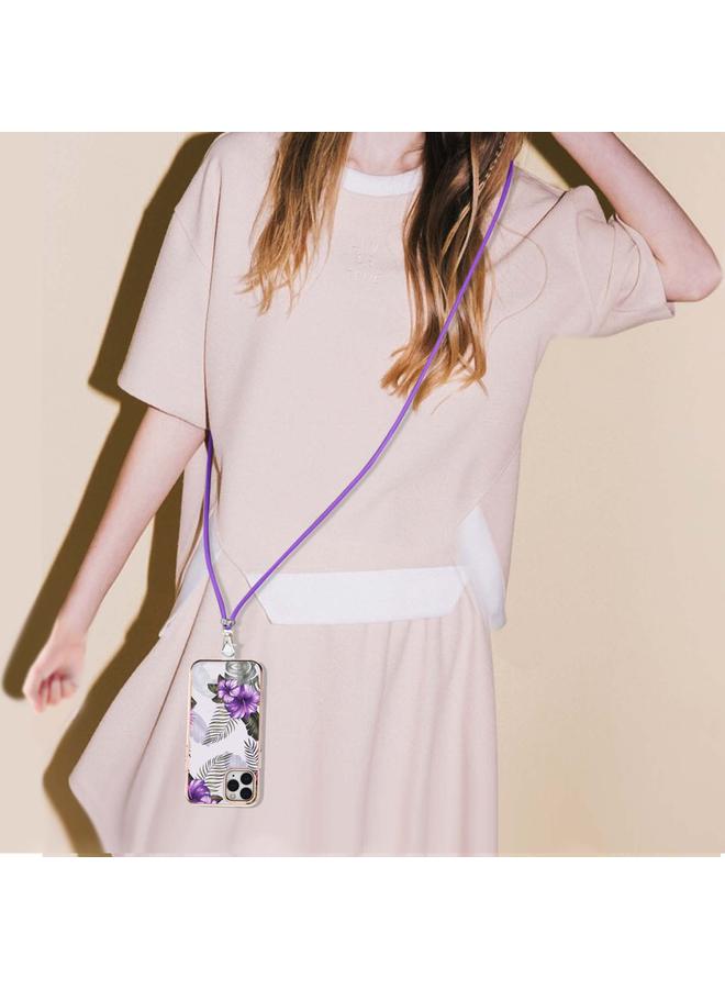 زبون جراب لهاتف iPhone 11 Pro Max بنمط طلاء كهربائي IMD TPU مقاوم للصدمات مع حبل للرقبة - Image 4