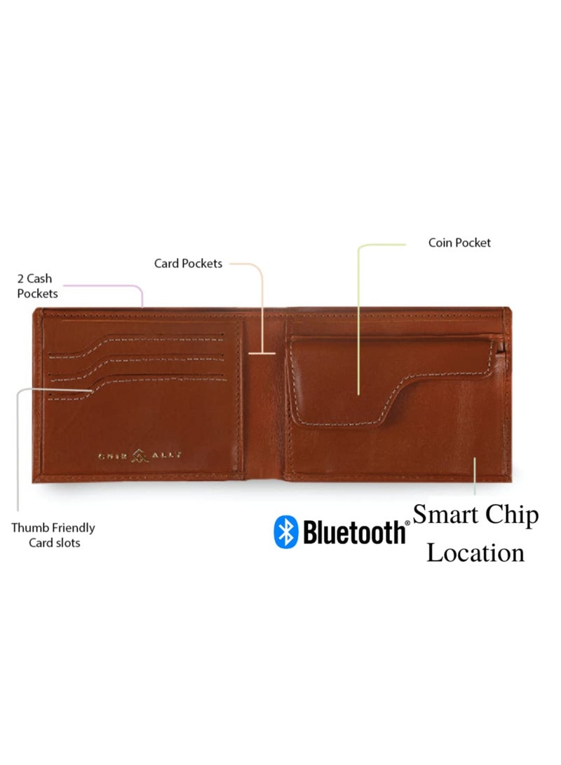 Cuir Ally Explorer Leather Wallet  Anti Lost Electronic Smart Tech (Tan) - Image 2