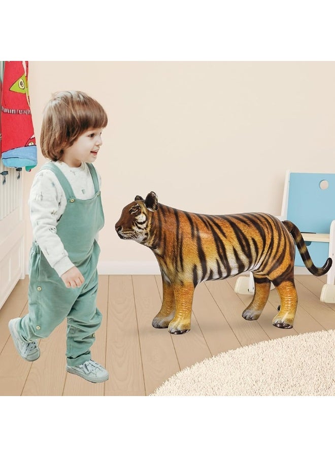 Jet Creations 40" Long Inflatable Tiger Toy, Orange-Yellow with Black Stripes, Realistic Jungle Animal Figure, Perfect for Pool Fun, Home Decor, Photo Prop, Wildlife Safari Theme, 1 pc - Image 3