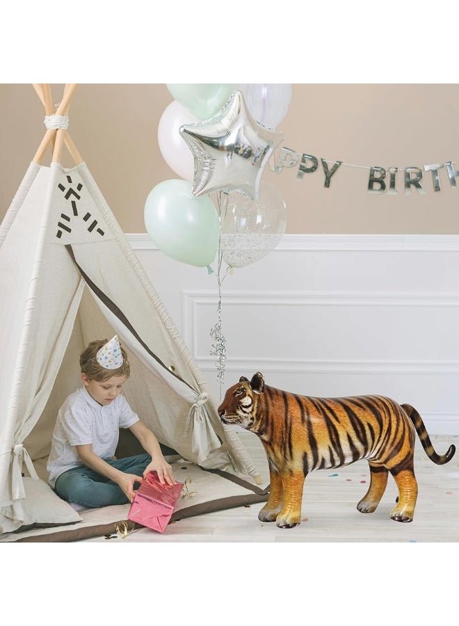 Jet Creations 40" Long Inflatable Tiger Toy, Orange-Yellow with Black Stripes, Realistic Jungle Animal Figure, Perfect for Pool Fun, Home Decor, Photo Prop, Wildlife Safari Theme, 1 pc - Image 4