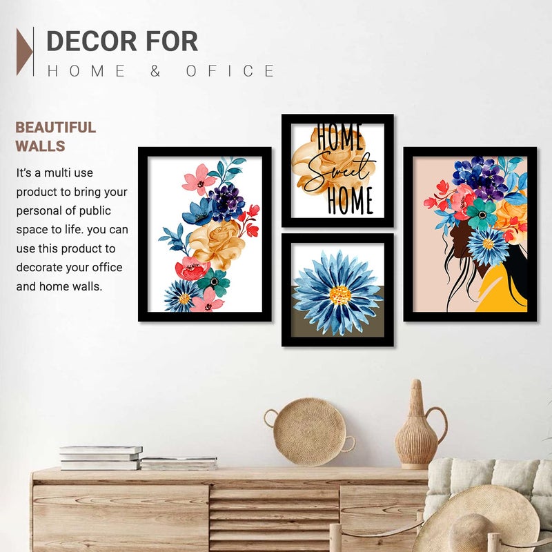 Wood Kotart Modern Art Framed Wall Paintings/ Hangings For Living Room - Yellow ( 11 Inch X 14 Inch, Framed ) Set Of 4 - Image 5