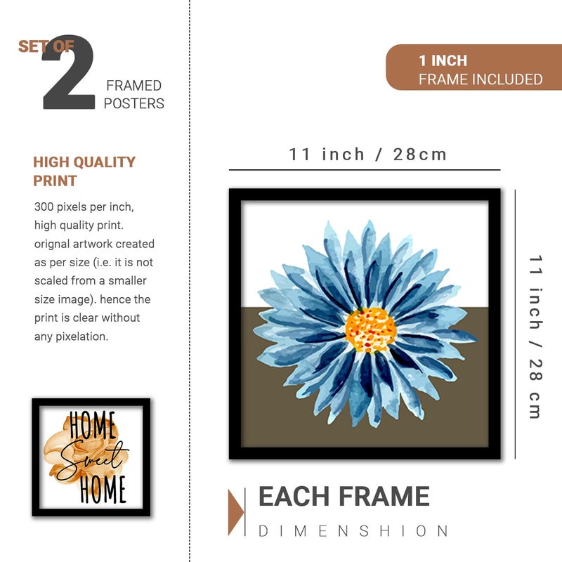 Wood Kotart Modern Art Framed Wall Paintings/ Hangings For Living Room - Yellow ( 11 Inch X 14 Inch, Framed ) Set Of 4 - Image 3