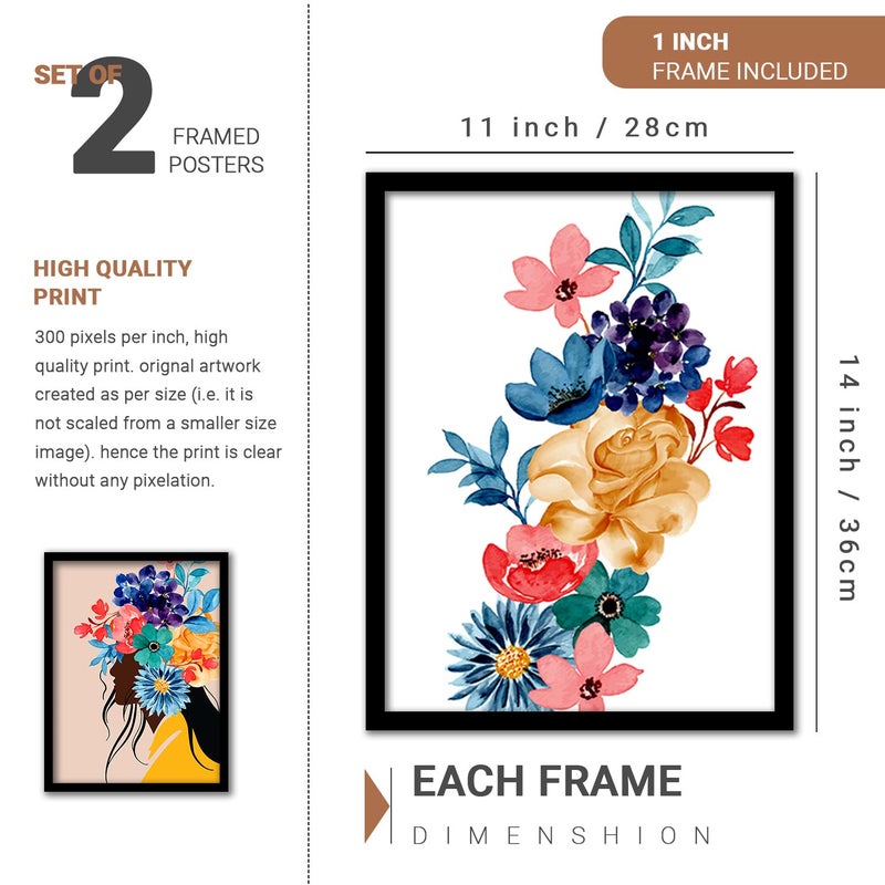 Wood Kotart Modern Art Framed Wall Paintings/ Hangings For Living Room - Yellow ( 11 Inch X 14 Inch, Framed ) Set Of 4 - Image 2