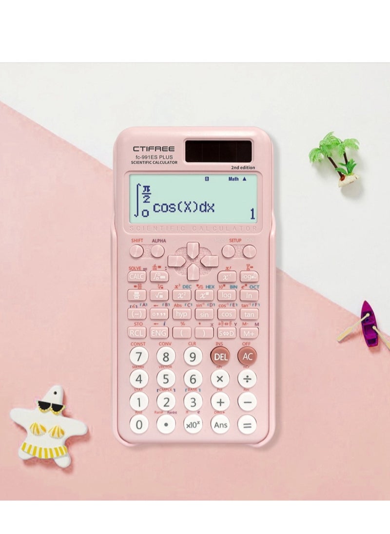 CTIFREE FC-991Es Plus 2nd Edition Scientific Calculator Pink  - Image 1