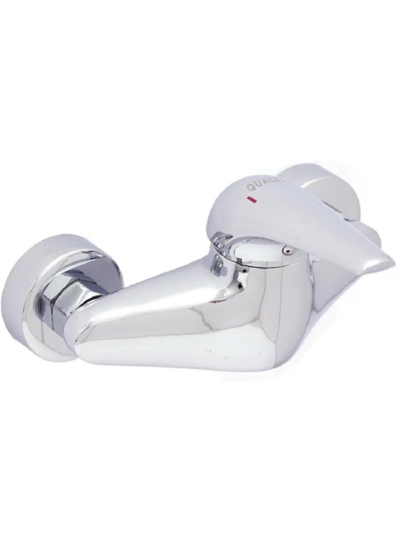 كوالتي خلاط شطاف كروم جداري مع مياه ساخنة وباردة كواليتي بذراع واحدة صنع بجودة عالية من مواد قوية ومتينة بلون لامع يضفي لمسة من الأناقة في المنزل - Image 1