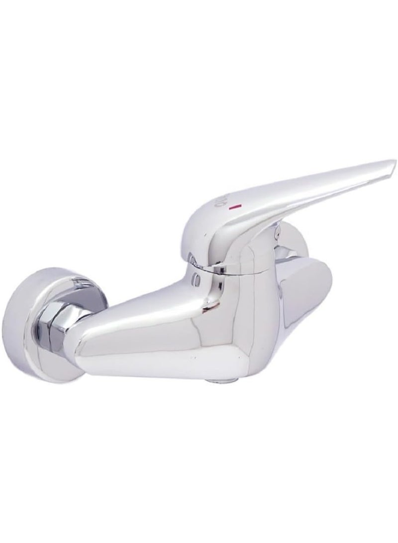 كوالتي خلاط شطاف كروم جداري مع مياه ساخنة وباردة كواليتي بذراع واحدة صنع بجودة عالية من مواد قوية ومتينة بلون لامع يضفي لمسة من الأناقة في المنزل - Image 3