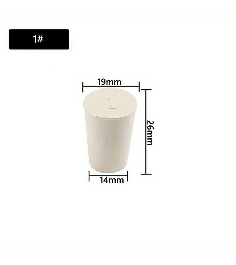 White Rubber Bungs Stopper Size 5 Set of 5 for Lab Flasks Alkali Resistant Seal - Image 3