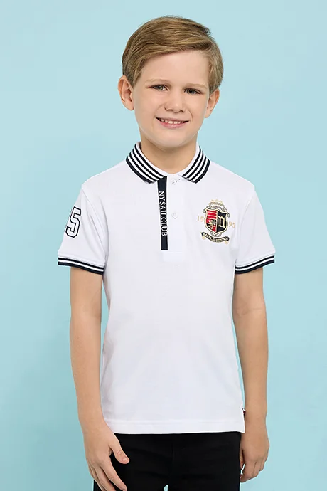 أر أند بي Embroidery Detail Polo T-Shirt with Short Sleeves