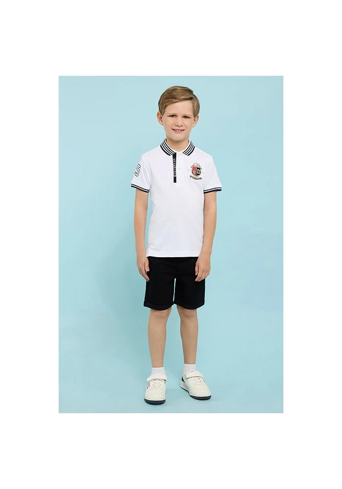 أر أند بي Embroidery Detail Polo T-Shirt with Short Sleeves