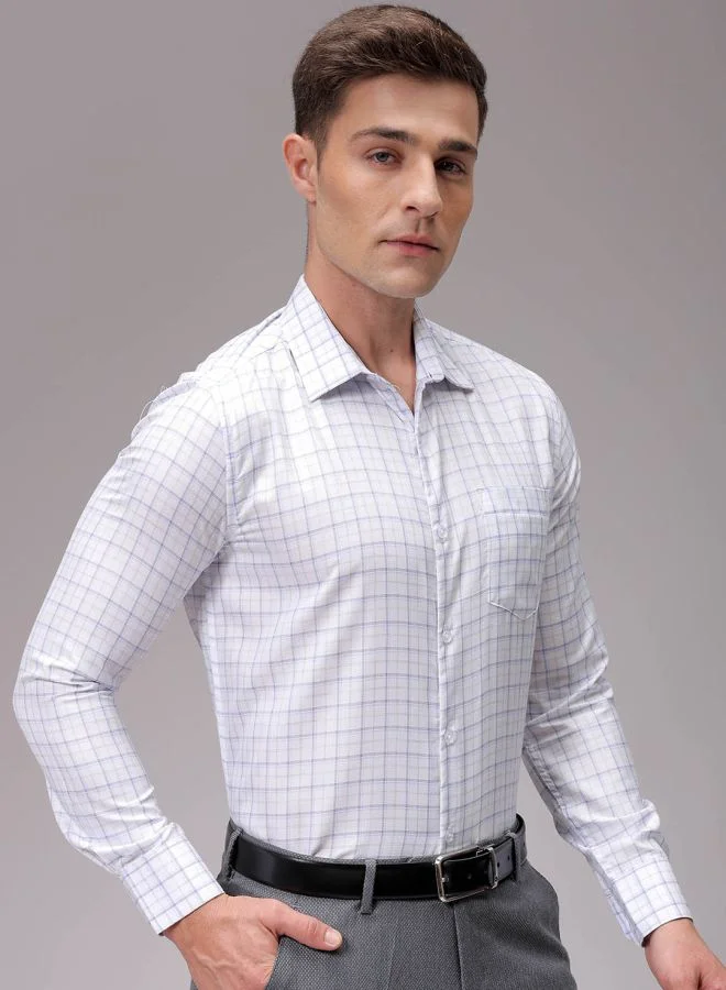 The Indian Garage Co Men Slim Fit Striped Full Sleeves Cutaway Collar Formal Shirt