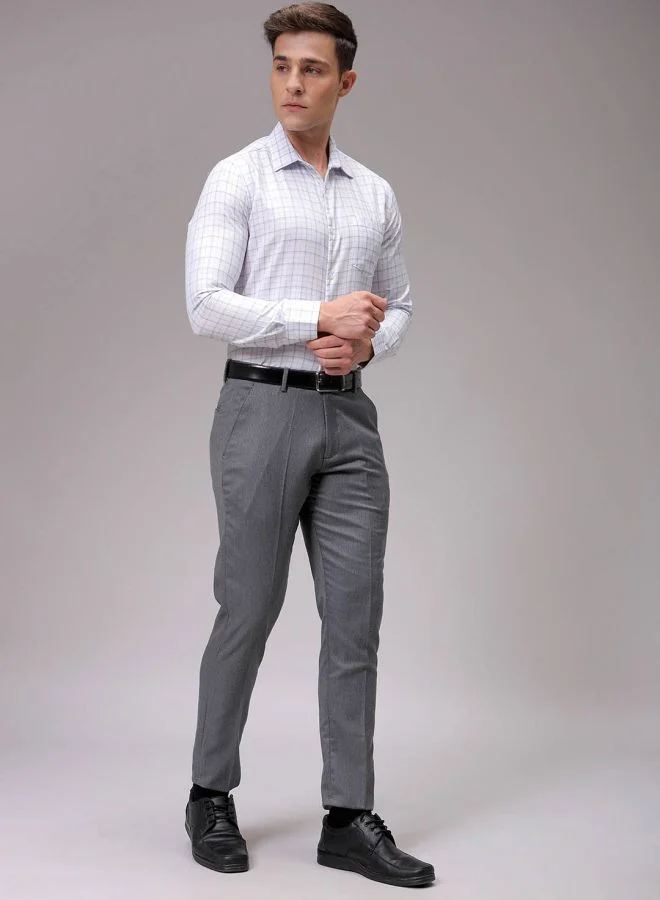 The Indian Garage Co Men Slim Fit Striped Full Sleeves Cutaway Collar Formal Shirt