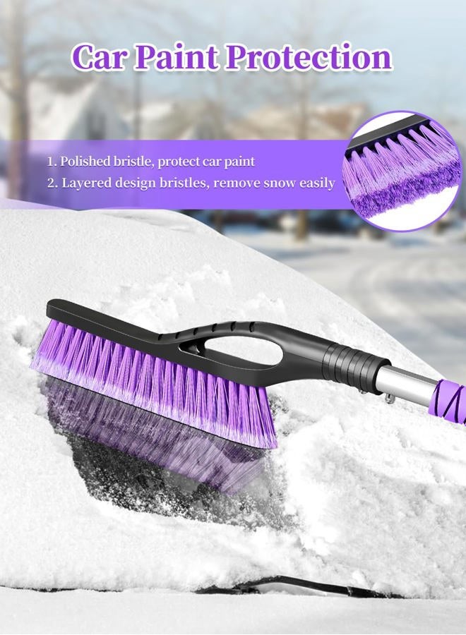 HEEYA 42.2 Inch Ice Scraper and Brush for Car, Snow Brush and Ice Scraper for Windshield Window, Car Snow Scraper with Foam Grip for SUV Truck Jeep Vehicle - Purple - Image 4