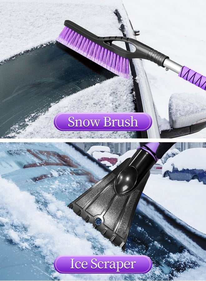 HEEYA 42.2 Inch Ice Scraper and Brush for Car, Snow Brush and Ice Scraper for Windshield Window, Car Snow Scraper with Foam Grip for SUV Truck Jeep Vehicle - Purple - Image 3
