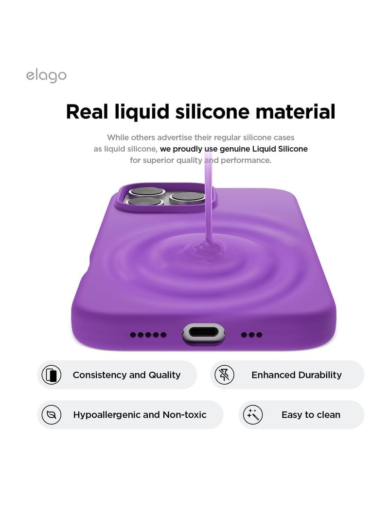 Compatible with iPhone 16 Pro Case, Premium Liquid Silicone Case, Full Body Protective Cover Shockproof, Slim Phone Case, Anti-Scratch Soft Microfiber Lining, 6.9 inch (Neon Purple)  - Image 2