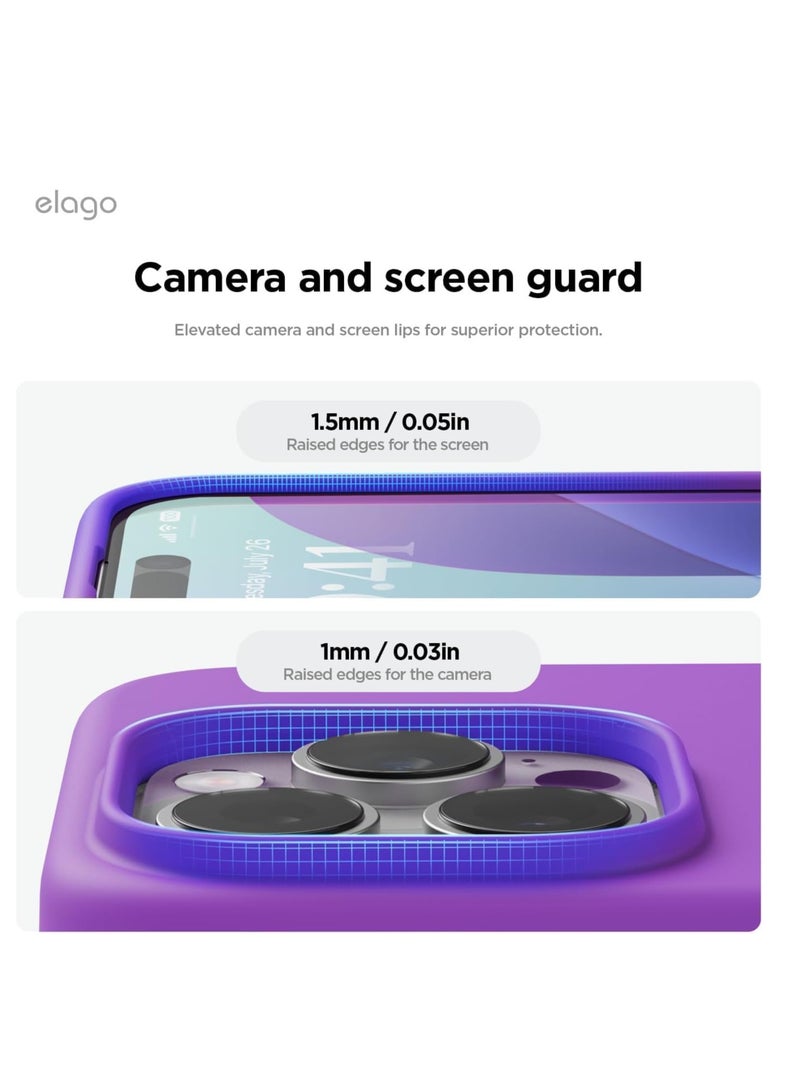 Compatible with iPhone 16 Pro Case, Premium Liquid Silicone Case, Full Body Protective Cover Shockproof, Slim Phone Case, Anti-Scratch Soft Microfiber Lining, 6.9 inch (Neon Purple)  - Image 3