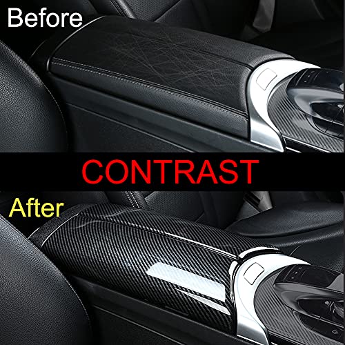 AOKIO Interior Center Console Armrest Storage Box Protective Cover Trim for Mercedes Benz C Class W205 GLC Class X253 Accessories 2015-2022 (Carbon Fiber Color) - Image 3