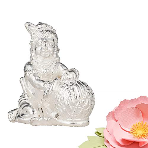 DHRUVS COLLECTION 999 Hollow Lord Baby Krishna (Maakhan Chor) Murti for Home Temple, Pooja Room & Gift Purpose - Image 4