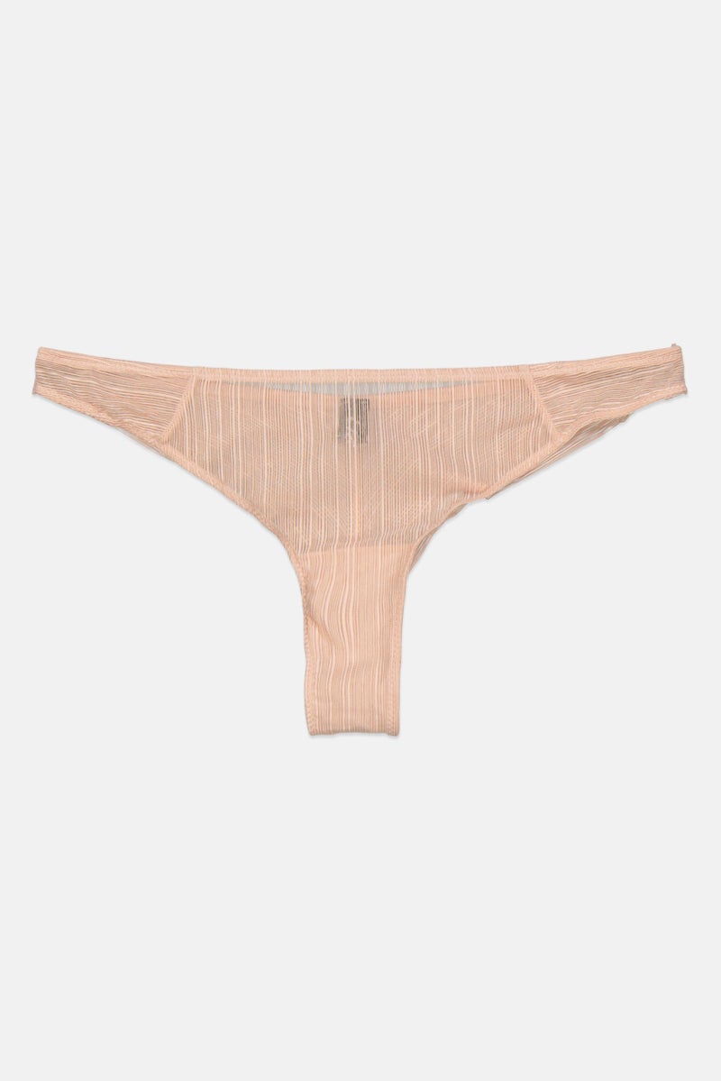 Etam Women Textured Tanga Panty, Light Pink - Image 1