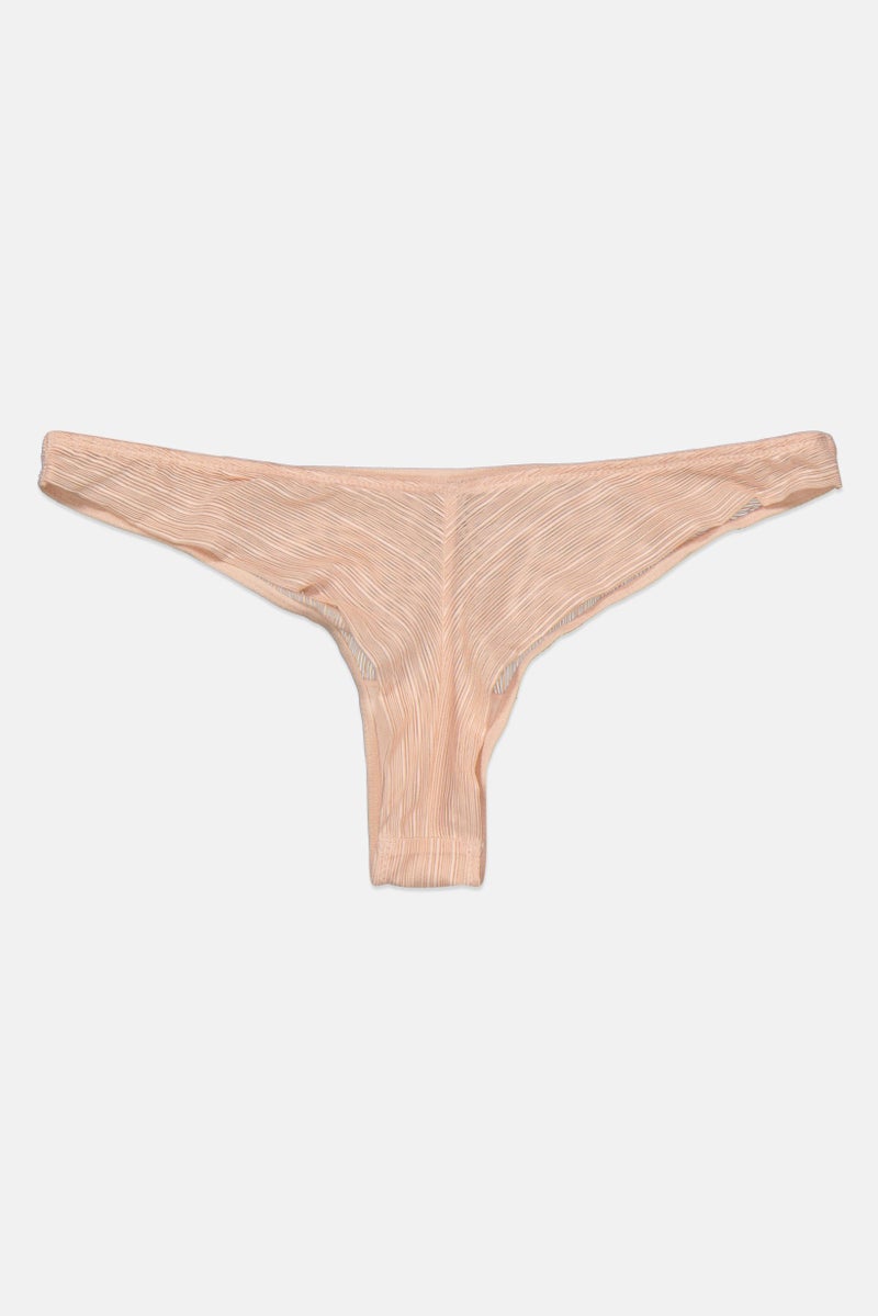 Etam Women Textured Tanga Panty, Light Pink - Image 2