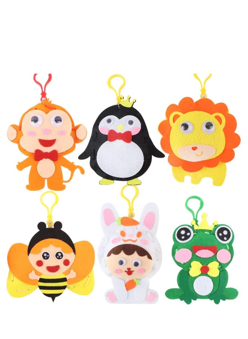 SOLARAE Toddler Arts and Crafts for Kids, Craft Kits for Animal Sewing Sets Preschool Educational Kids Toys Sewing Craft Kits for Kids DIY Art Craft Hand Play Set 6 Pcs - Image 1