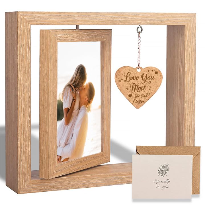 ishine Romantic Couples Picture Frames Anniversary Birthday Gifts- Love You Most. The End. I Win. Graduation Gifts for Him Boyfriend Her Girlfriend - Wedding  Engagement Gifts for Couples - 4x6 Inches Cute Photo (Anniversary Picture Frame 2) - Image 1