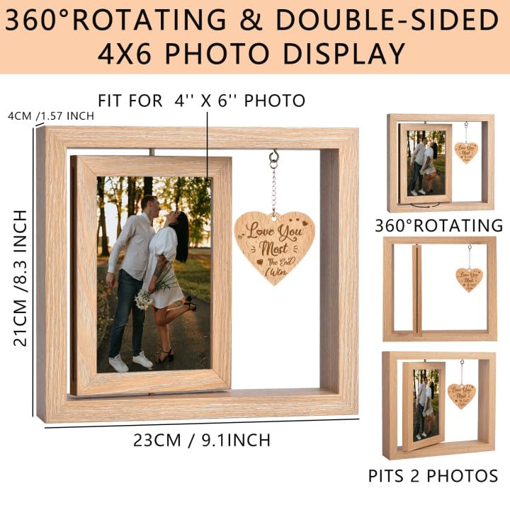 ishine Romantic Couples Picture Frames Anniversary Birthday Gifts- Love You Most. The End. I Win. Graduation Gifts for Him Boyfriend Her Girlfriend - Wedding  Engagement Gifts for Couples - 4x6 Inches Cute Photo (Anniversary Picture Frame 2) - Image 3