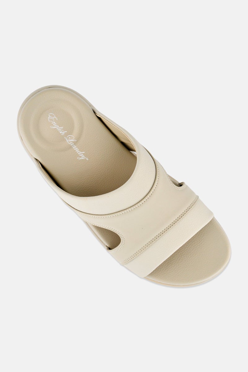 English Laundry Men Slip On Arabic Sandals, Beige - Image 3