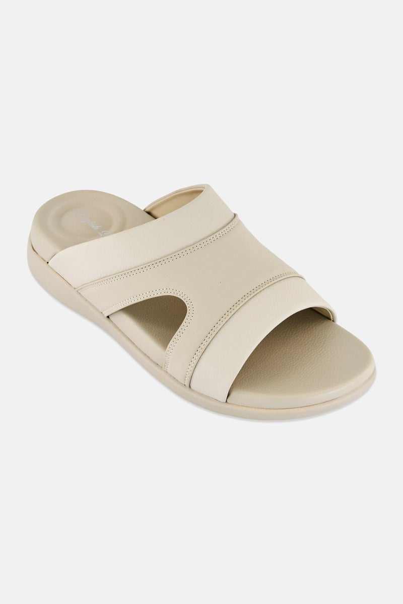 English Laundry Men Slip On Arabic Sandals, Beige - Image 1