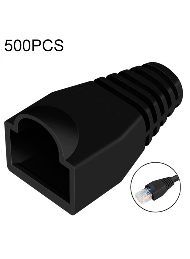 BURAQ Network Cable Boots Cap Cover for RJ45, Green (500 pcs in one packaging , the price is for 500 pcs)(Black) - Image 1
