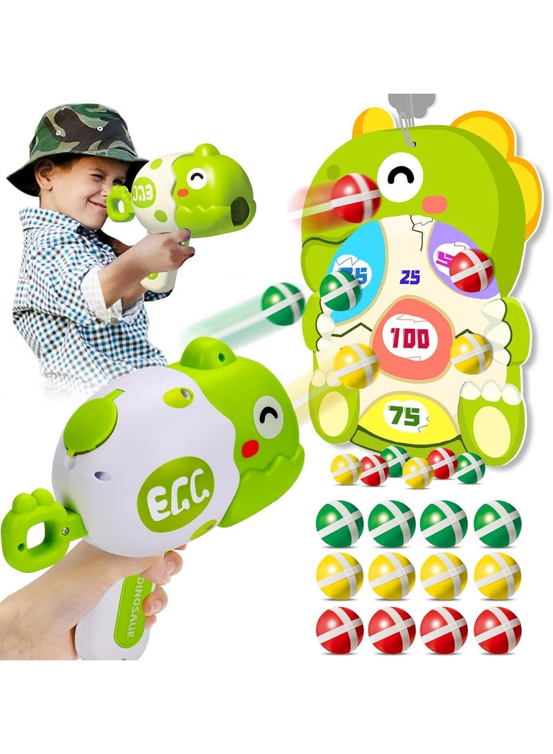 Dinosaur Shooting Games Kids Dart Board with 12 PCS Velcro Sticky Balls Dino Target Toy Guns for Boy & Girl 2-4-6-8 Interactive Indoor Outdoor Toys for 3 + Year Old Birthday Party Gift Ideas - Image 1