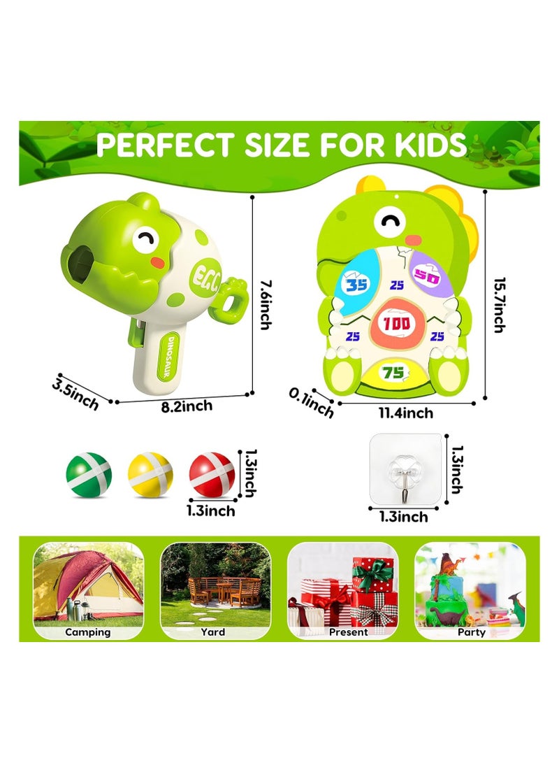Dinosaur Shooting Games Kids Dart Board with 12 PCS Velcro Sticky Balls Dino Target Toy Guns for Boy & Girl 2-4-6-8 Interactive Indoor Outdoor Toys for 3 + Year Old Birthday Party Gift Ideas - Image 2