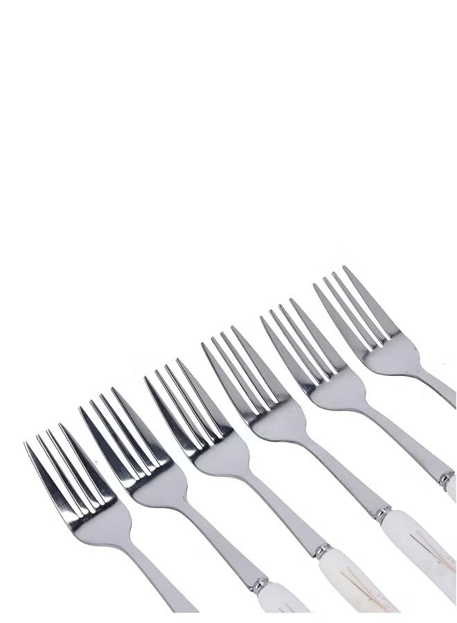 DELCASA 6-Piece Cake Fork Set White/Yellow  - Image 5