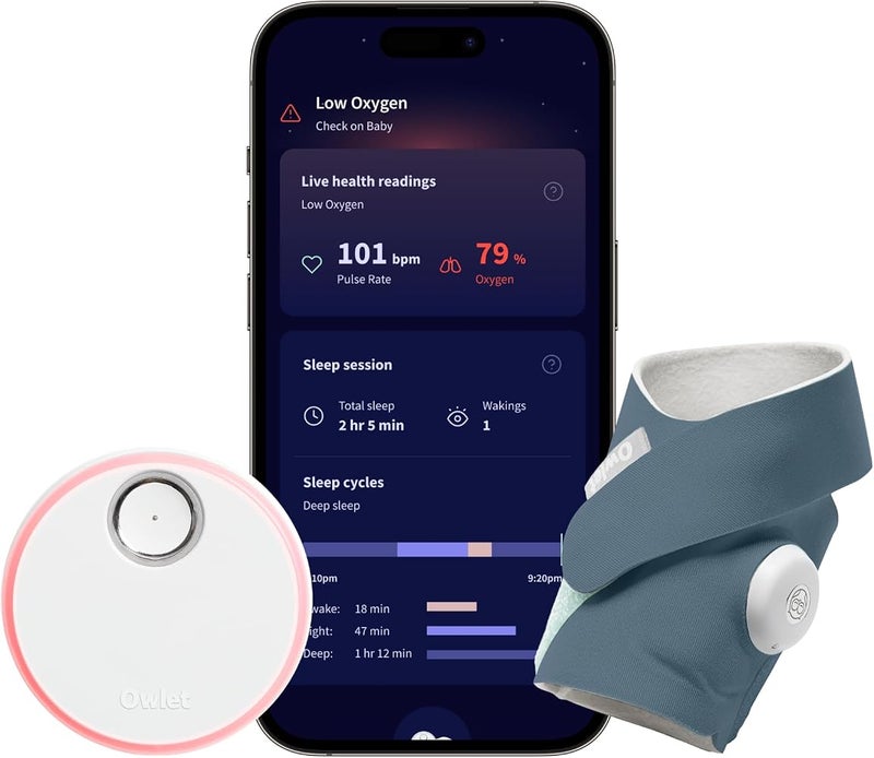 Owlet Dream Sock - Smart Baby Monitor with Heart Rate and Average Oxygen O2 as Sleep Quality Indicators - Image 1