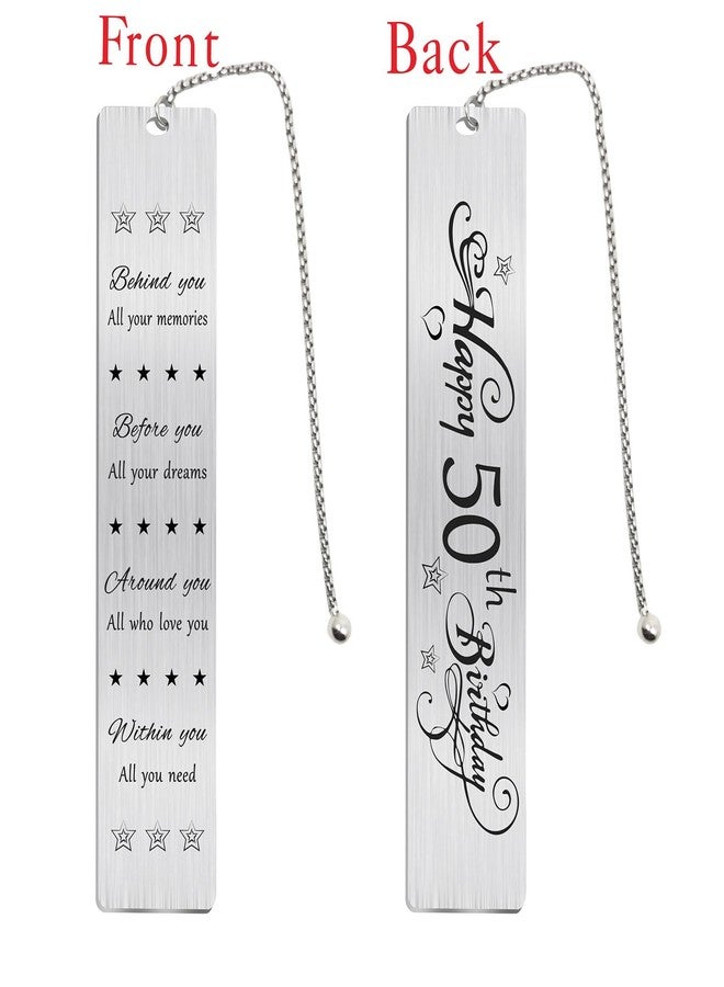 Jzxwan Happy 50th Birthday Gifts for Men Women, 50 Year Old Birthday Bookmark Gifts, Behind You All Your Memories Bookmark for Dad Mom - Image 2